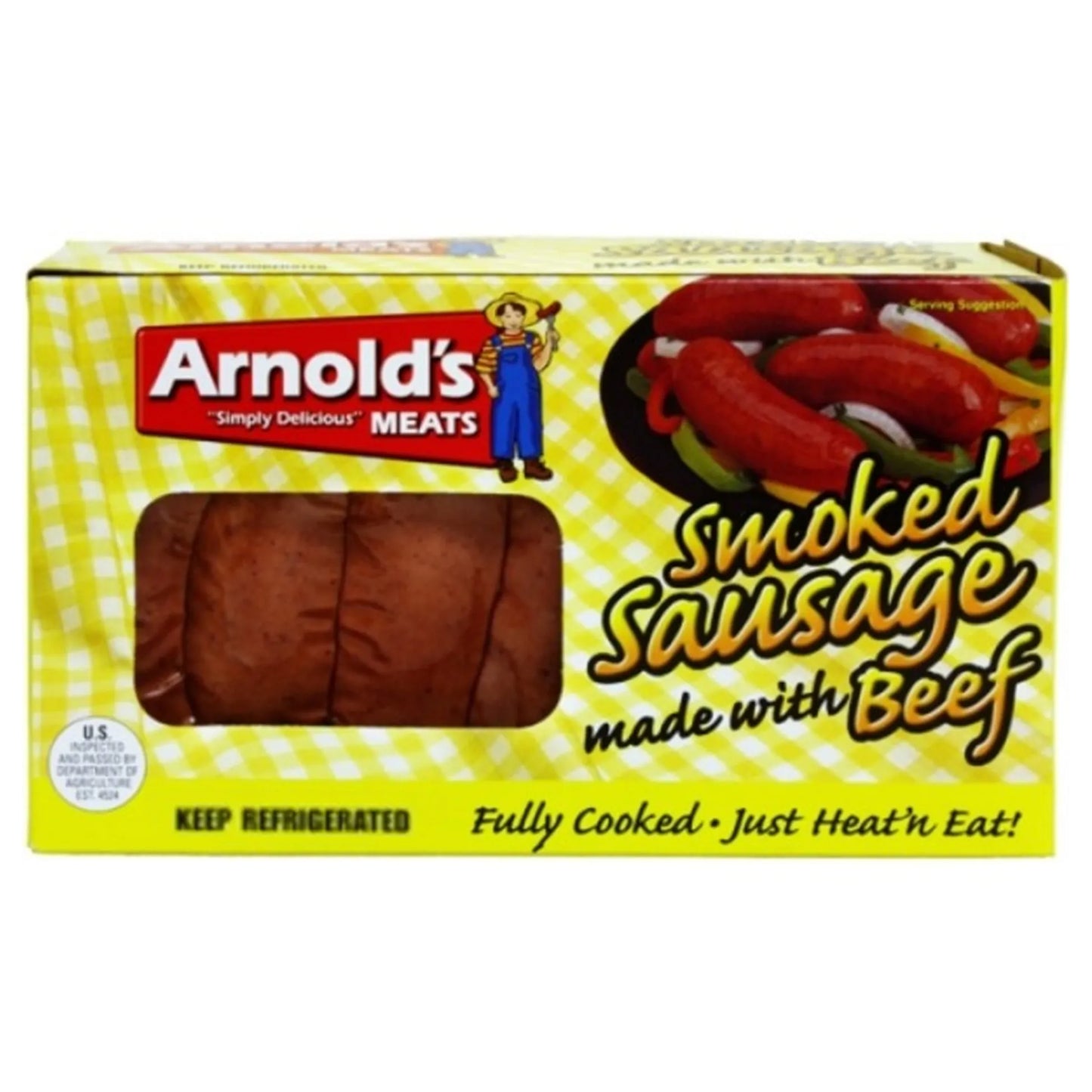 Arnold's Meat- All Beef Smoked Sausage - 5 lbs