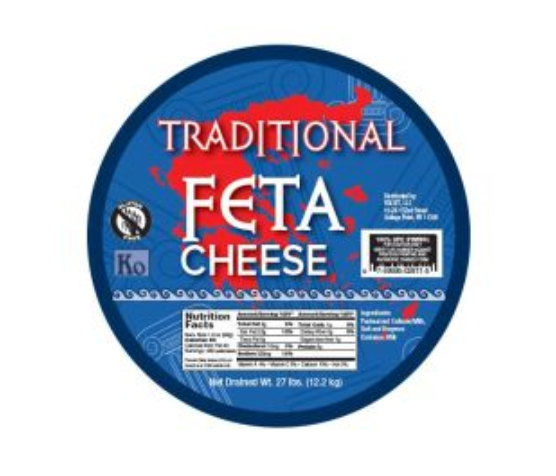 Feta Cheese 27 Lb Tub