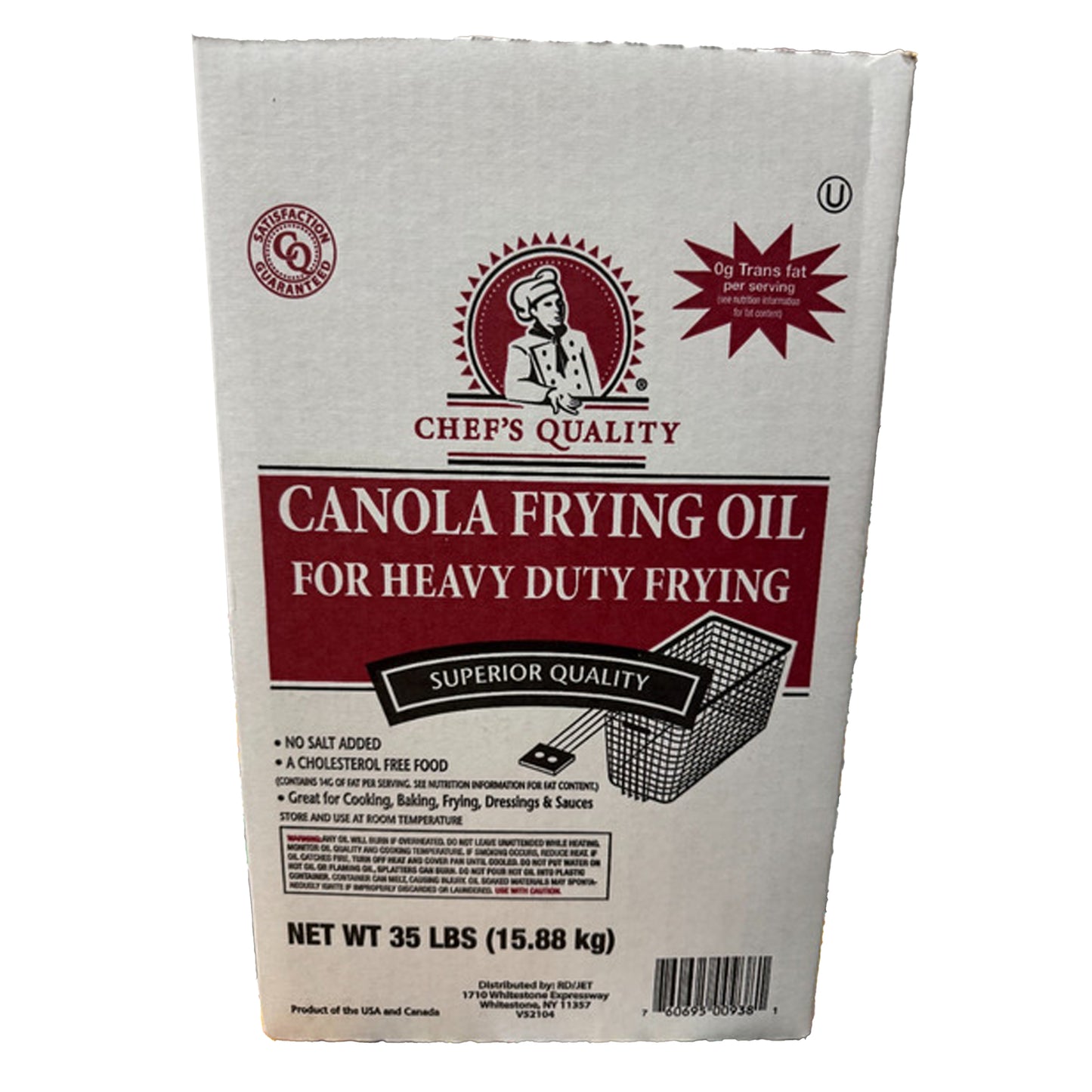 Chef's Quality - Clear Canola Frying Oil - 35 Lbs