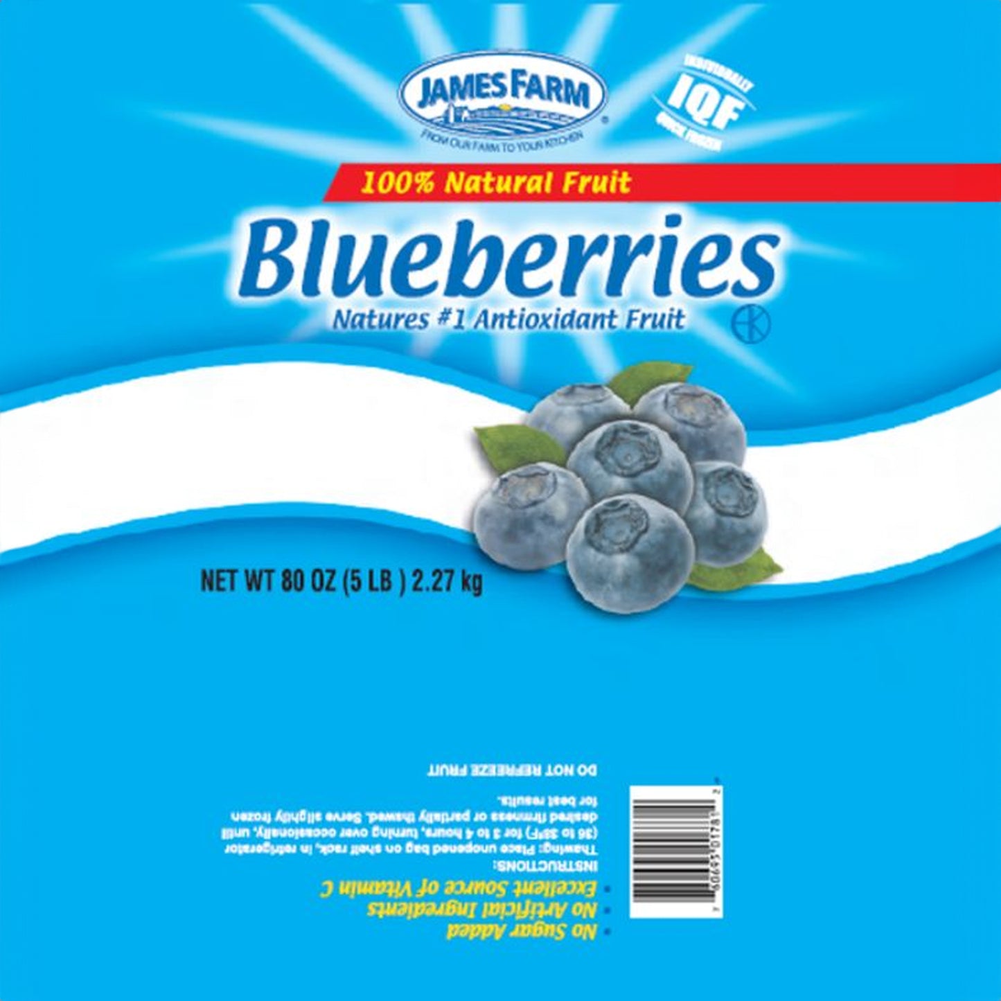 Frozen James Farm - Cultivated Blueberries - 2/5 lbs