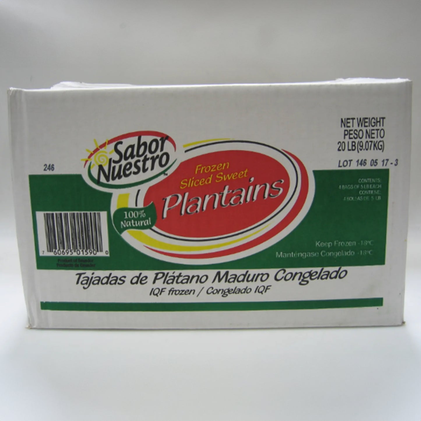 Frozen Sabor Nuestro - Sliced Sweet Plantains - 4/5 Lbs