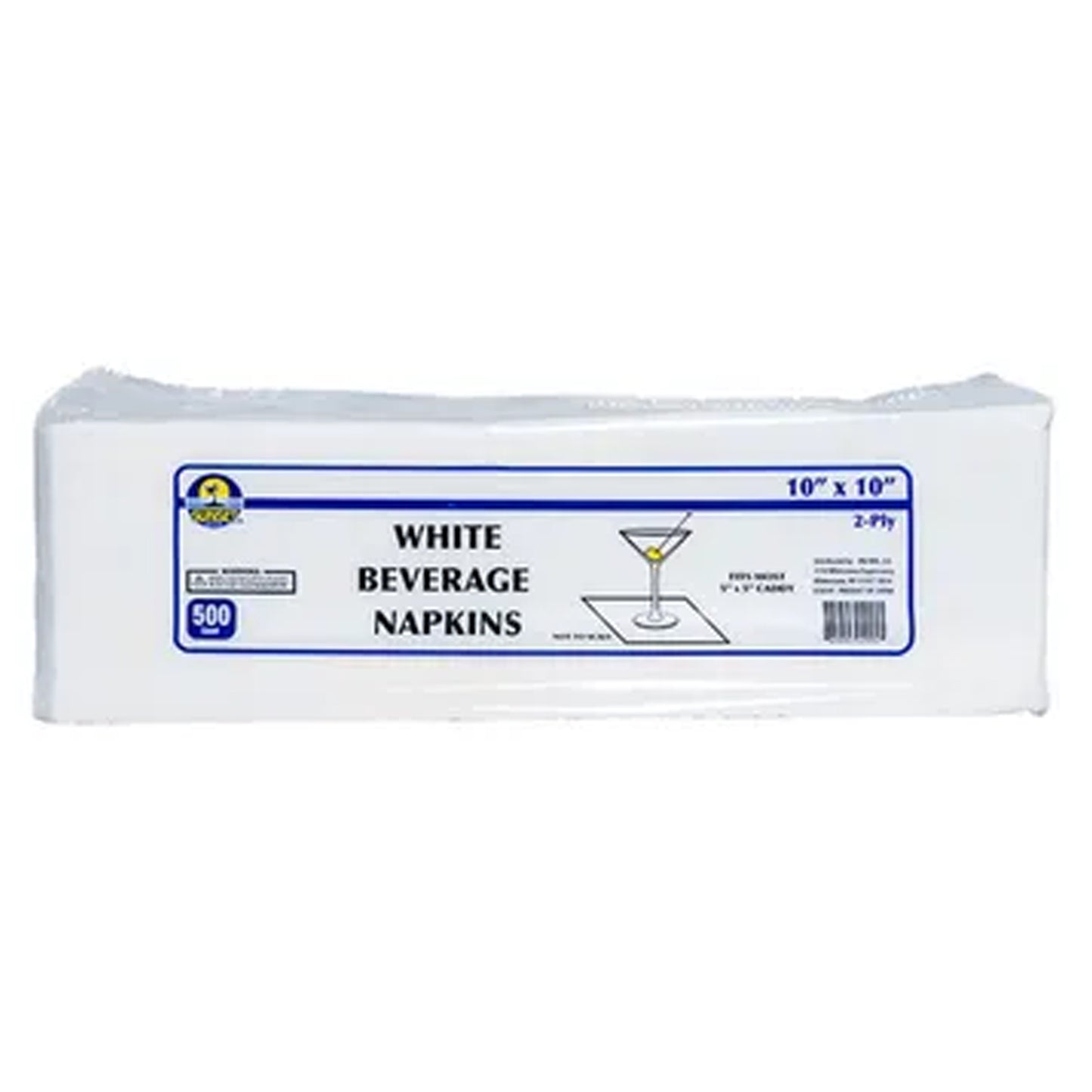 Sunset - White Cocktail Napkins, 2-Ply - 4/500 Ct