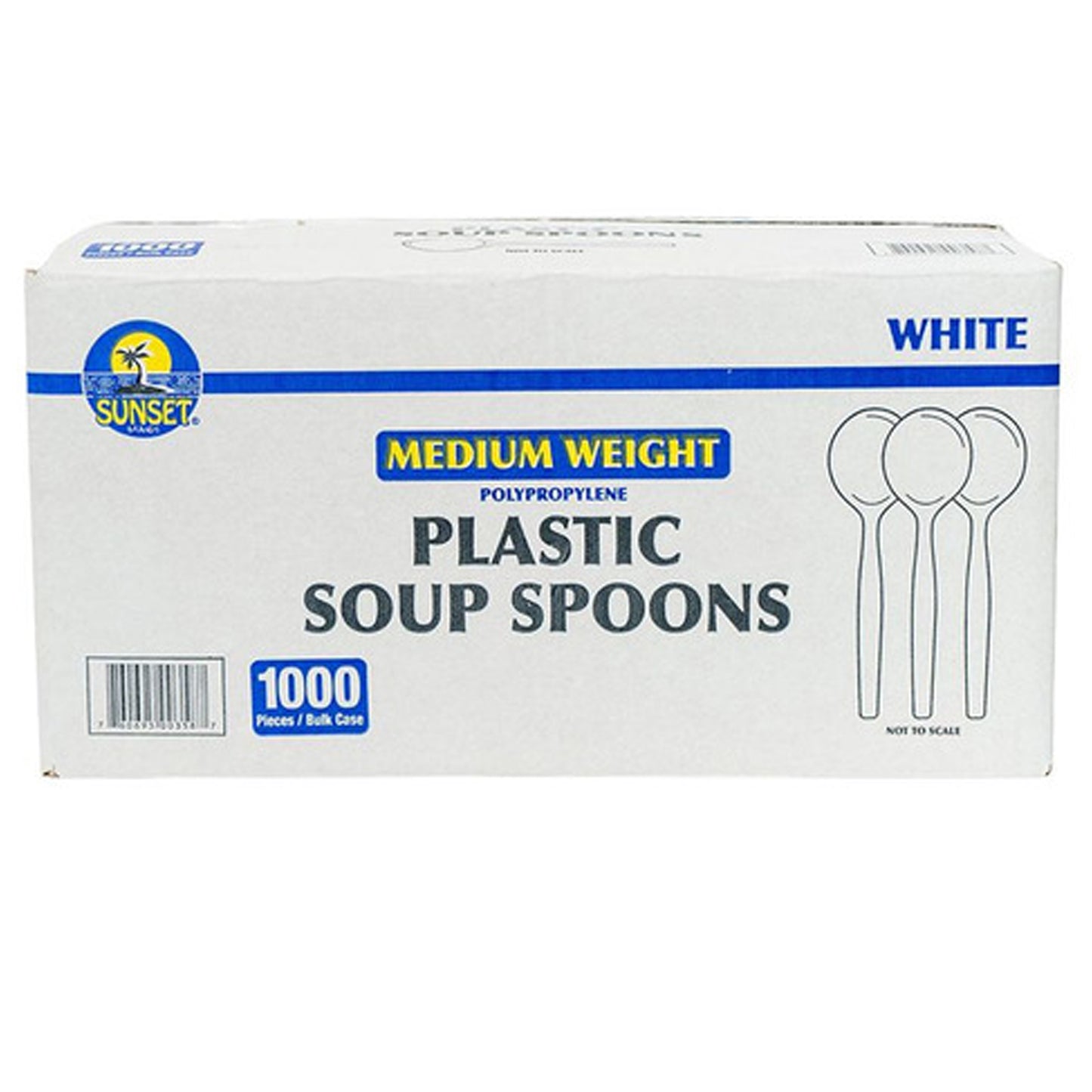 Sunset - White Heavy Weight Plastic Soup Spoons - 1000 ct