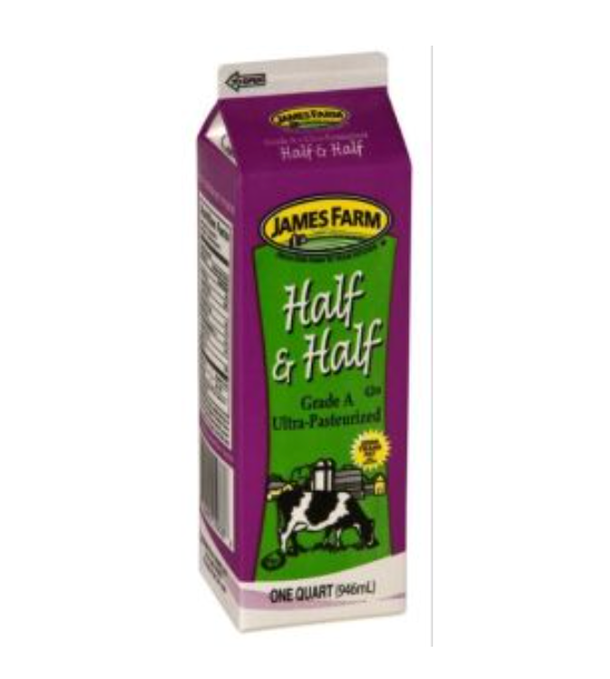 James Farm - Half & Half - 32 Oz Carton