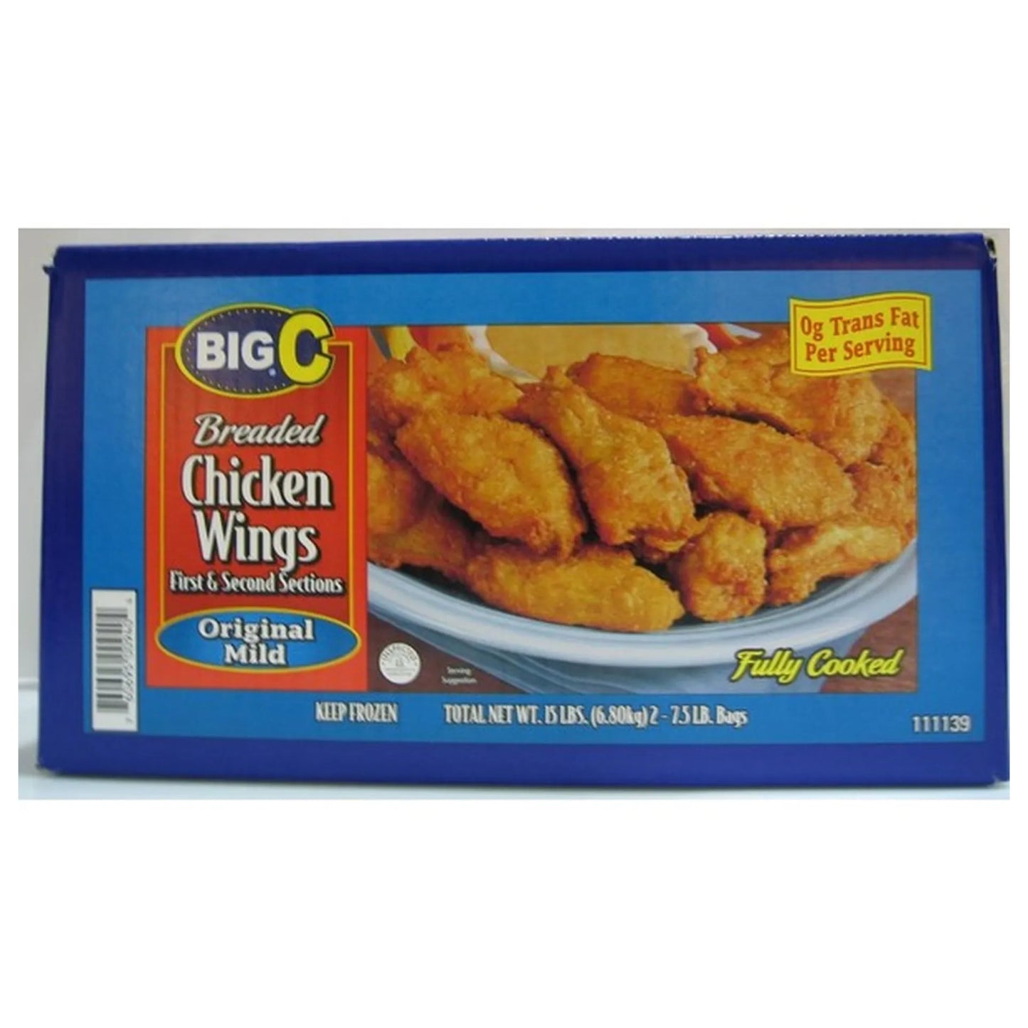 Cooked Breaded Chicken Wings, Mild