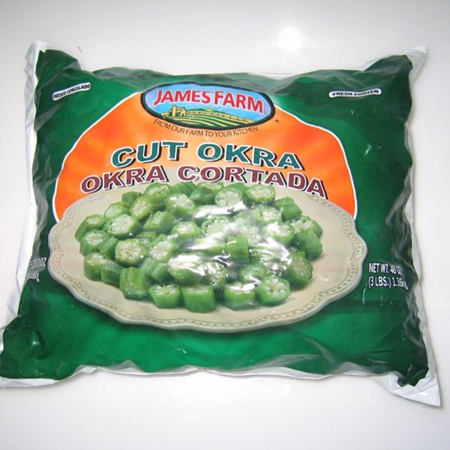 Frozen James Farm - IQF Cut Okra - 3 Lbs