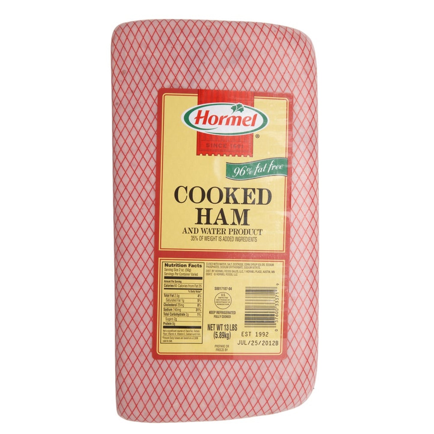 Hormel - 4X6 10% Cooked Ham - 13 Lbs
