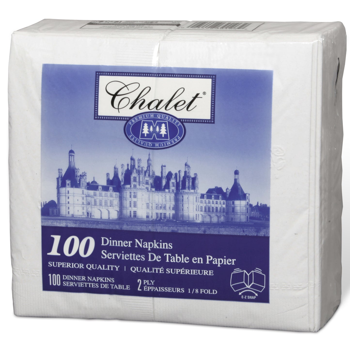 Metro Paper - Chalet 3-Ply Dinner Napkins, 1/8 fold - 2000 ct